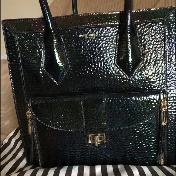 SOLD💜💙Henri Bendel large Petrol Rivington - Picture 2 of 7